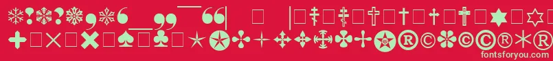 Pigraphb Font – Green Fonts on Red Background