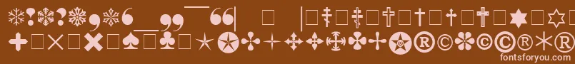 フォントPigraphb – 茶色の背景にピンクのフォント