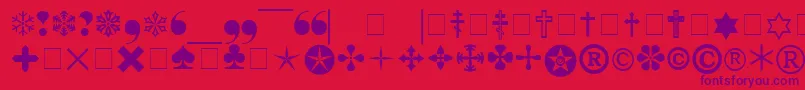 Pigraphb-Schriftart – Violette Schriften auf rotem Hintergrund