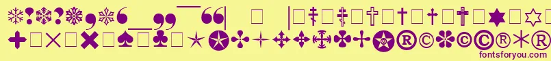 Pigraphb-fontti – violetit fontit keltaisella taustalla