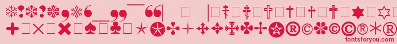 フォントPigraphb – ピンクの背景に赤い文字