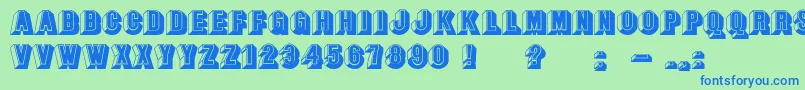 BangstonfatsplainNormal Font – Blue Fonts on Green Background
