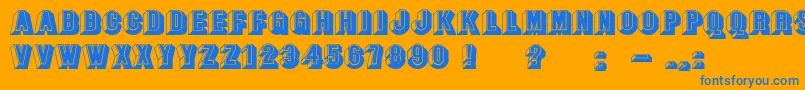 BangstonfatsplainNormal-Schriftart – Blaue Schriften auf orangefarbenem Hintergrund