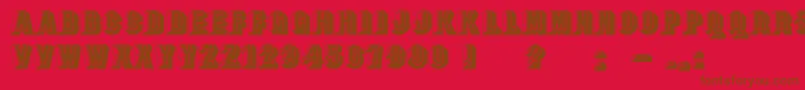BangstonfatsplainNormal Font – Brown Fonts on Red Background