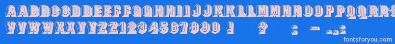 BangstonfatsplainNormal Font – Pink Fonts on Blue Background