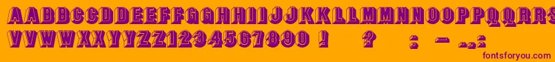 BangstonfatsplainNormal-Schriftart – Violette Schriften auf orangefarbenem Hintergrund