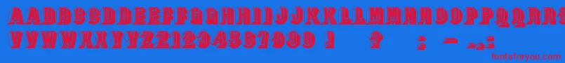 BangstonfatsplainNormal Font – Red Fonts on Blue Background