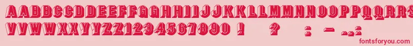 BangstonfatsplainNormal Font – Red Fonts on Pink Background