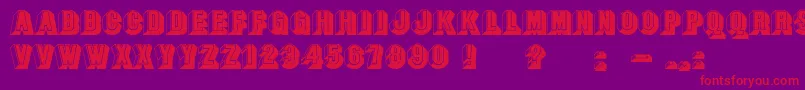 BangstonfatsplainNormal Font – Red Fonts on Purple Background