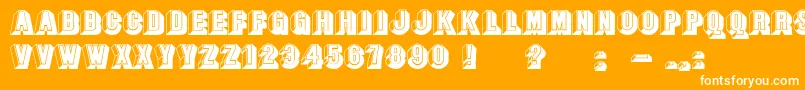 BangstonfatsplainNormal Font – White Fonts on Orange Background