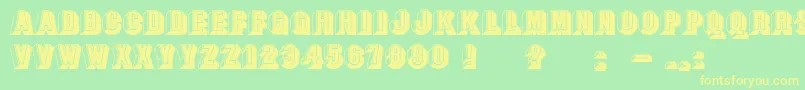 BangstonfatsplainNormal Font – Yellow Fonts on Green Background