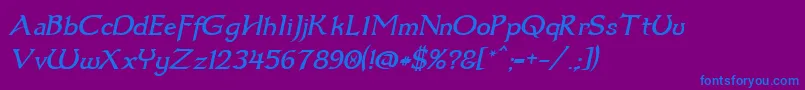 Dum3ital Font – Blue Fonts on Purple Background