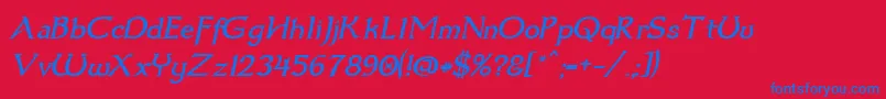 Dum3ital Font – Blue Fonts on Red Background