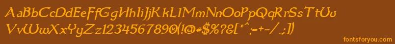 Dum3ital Font – Orange Fonts on Brown Background