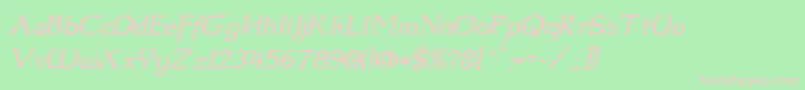 Dum3ital-fontti – vaaleanpunaiset fontit vihreällä taustalla