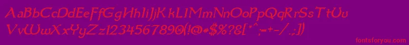 Dum3ital-Schriftart – Rote Schriften auf violettem Hintergrund