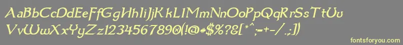 Шрифт Dum3ital – жёлтые шрифты на сером фоне