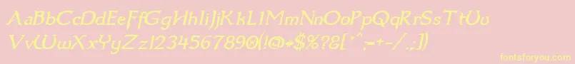 Dum3ital Font – Yellow Fonts on Pink Background