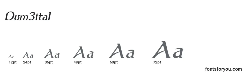 Dum3ital Font Sizes