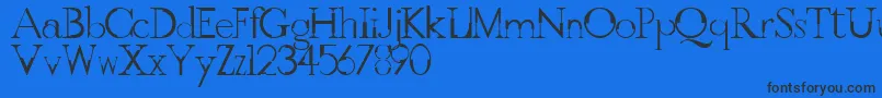 Czcionka GothicvilleFont – czarne czcionki na niebieskim tle