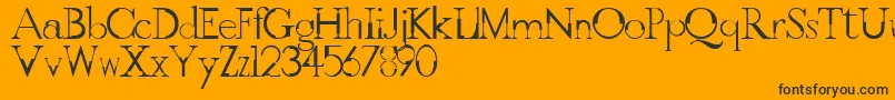 GothicvilleFont-Schriftart – Schwarze Schriften auf orangefarbenem Hintergrund