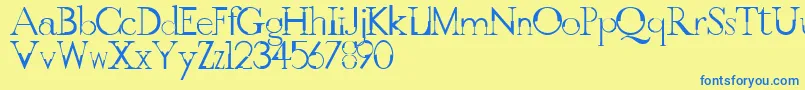 GothicvilleFont Font – Blue Fonts on Yellow Background