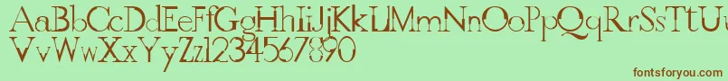 Шрифт GothicvilleFont – коричневые шрифты на зелёном фоне