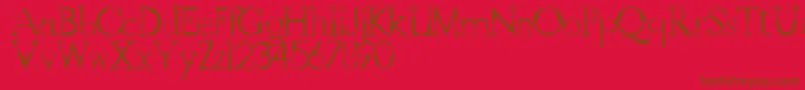 GothicvilleFont-fontti – ruskeat fontit punaisella taustalla