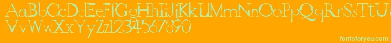 Шрифт GothicvilleFont – зелёные шрифты на оранжевом фоне