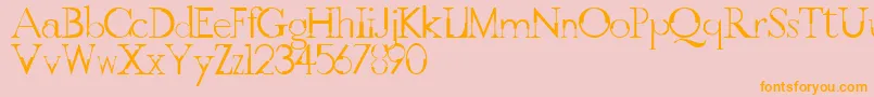GothicvilleFont-fontti – oranssit fontit vaaleanpunaisella taustalla