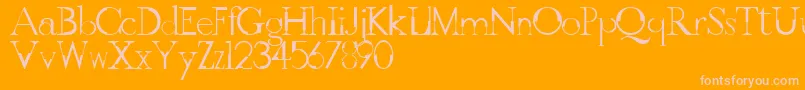 GothicvilleFont-fontti – vaaleanpunaiset fontit oranssilla taustalla