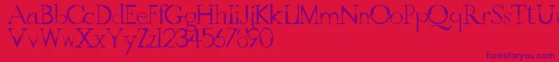 GothicvilleFont-fontti – violetit fontit punaisella taustalla