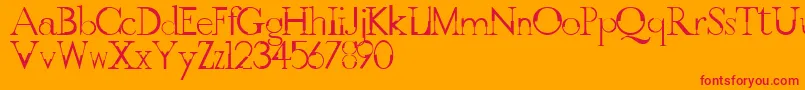 GothicvilleFont Font – Red Fonts on Orange Background