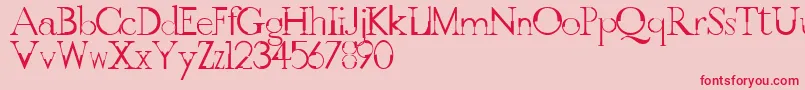 Fonte GothicvilleFont – fontes vermelhas em um fundo rosa