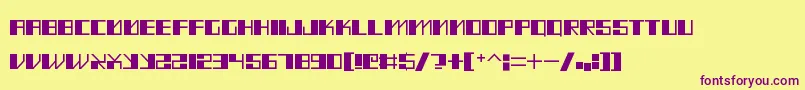 MadMeka-fontti – violetit fontit keltaisella taustalla