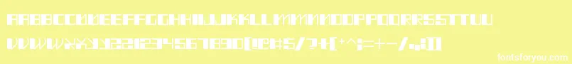 フォントMadMeka – 黄色い背景に白い文字