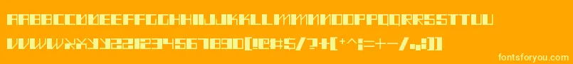 MadMeka-Schriftart – Gelbe Schriften auf orangefarbenem Hintergrund