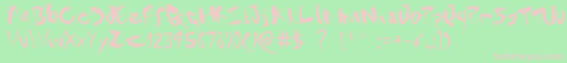 Gantz Font – Pink Fonts on Green Background