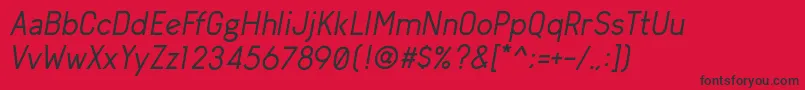 ArvinRegularItalic Font – Black Fonts on Red Background