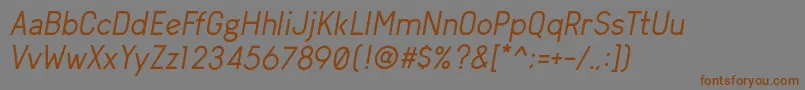 ArvinRegularItalic Font – Brown Fonts on Gray Background