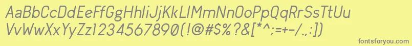 ArvinRegularItalic Font – Gray Fonts on Yellow Background