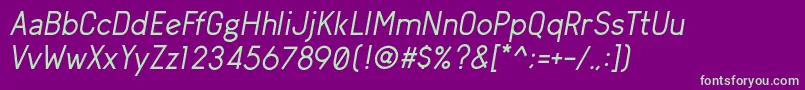 ArvinRegularItalic Font – Green Fonts on Purple Background