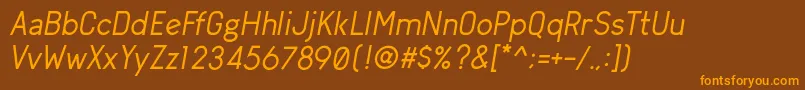 ArvinRegularItalic Font – Orange Fonts on Brown Background