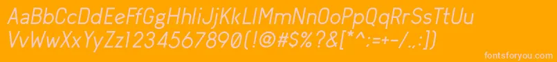 ArvinRegularItalic-fontti – vaaleanpunaiset fontit oranssilla taustalla