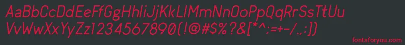 ArvinRegularItalic Font – Red Fonts on Black Background