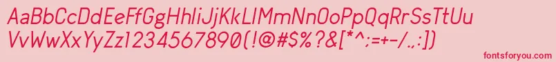 ArvinRegularItalic Font – Red Fonts on Pink Background