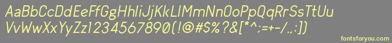 ArvinRegularItalic Font – Yellow Fonts on Gray Background