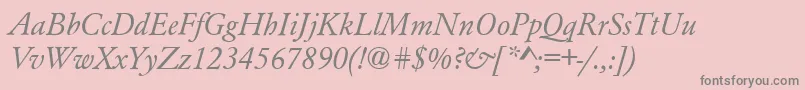 AzgaramondcttItalic Font – Gray Fonts on Pink Background