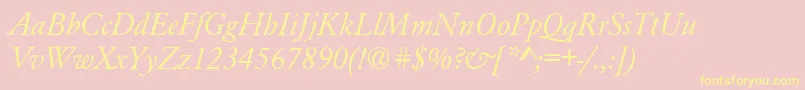 AzgaramondcttItalic Font – Yellow Fonts on Pink Background
