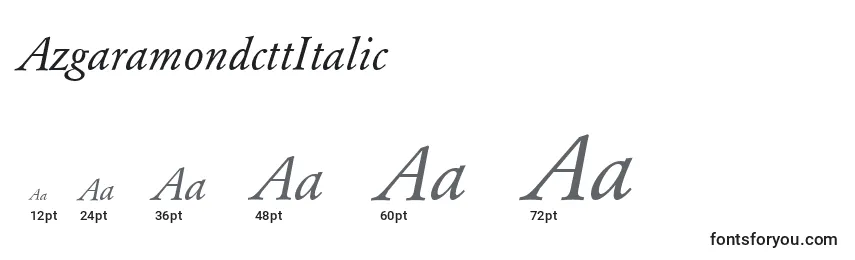AzgaramondcttItalic Font Sizes